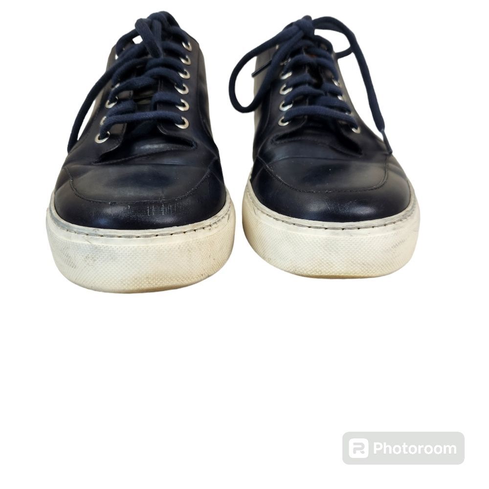 Magnanni Mens Navy Blue Leather Low Top Casual Lace Up Sneakers 9M - Picture 7 of 10